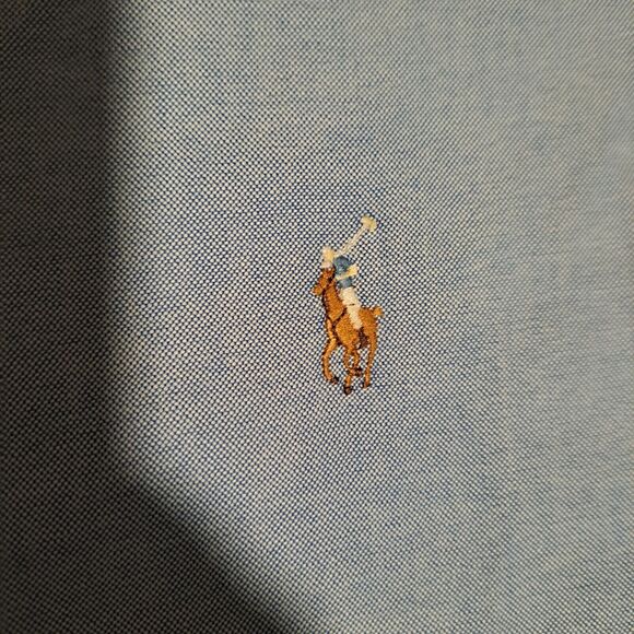 Ralph Lauren Yarmouth Button Shirt Mens 17/34 Blue 100% Cotton - Picture 4 of 9